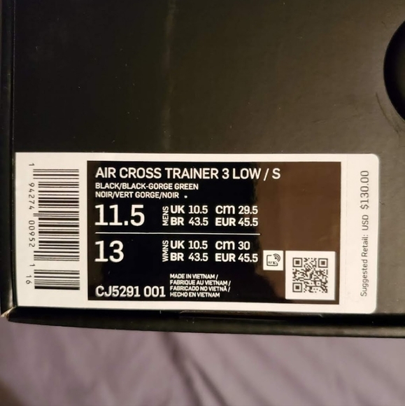 Nike Air Cross Trainer Low SUPREME 11.5 - Picture 5 of 5